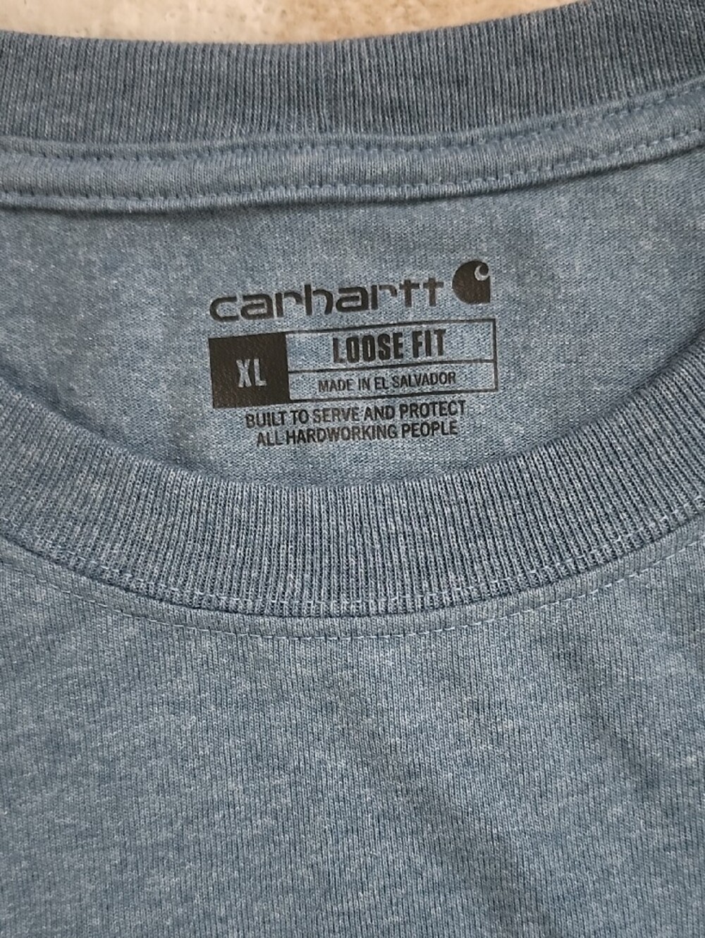 Lot of 2 Carhartt Long Sleeve Pocket T-Shirts Heather Blue Mens XL NWOT - Picture 3 of 10